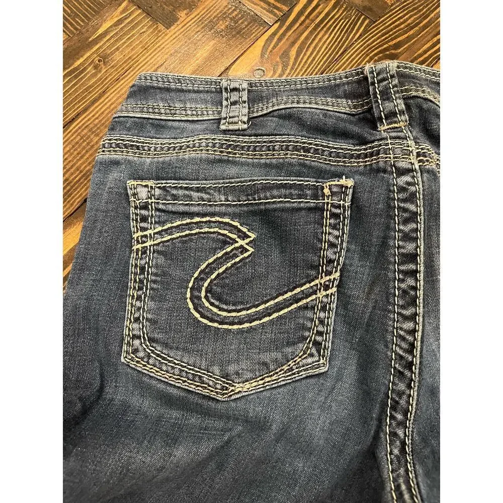 Silver Jeans Aiko Capri Women 33 Thick Stitch Y2K 90s Western Cowgirl Fringe - Picture 9 of 16